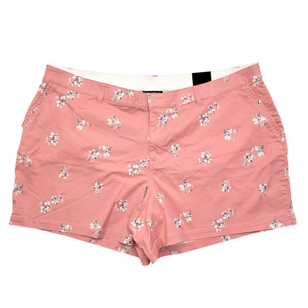 NEW Lane Bryant Girlfriend Short Women's 26 Pink Floral